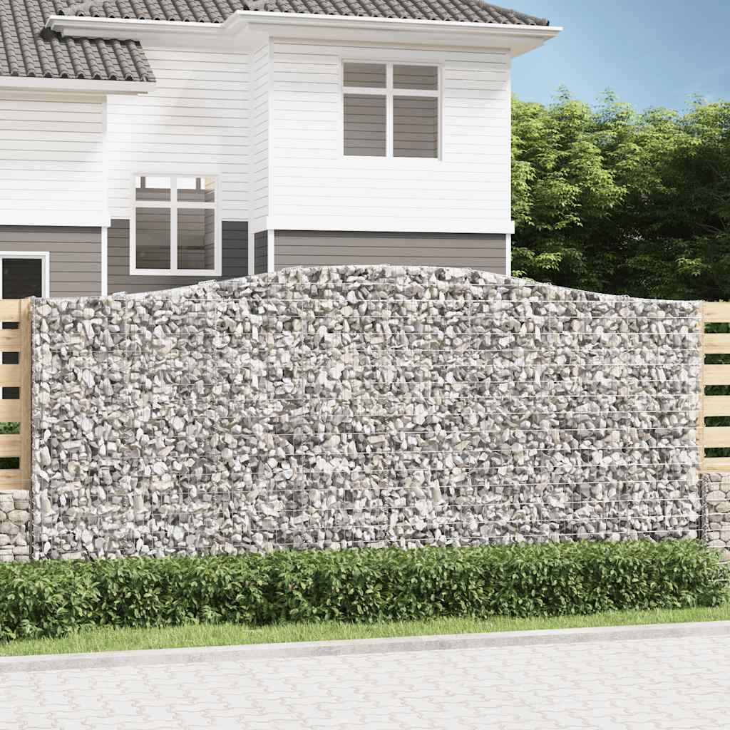 Cesta gaviones forma arco hierro galvanizado 400x50x180/200 cm vidaxl