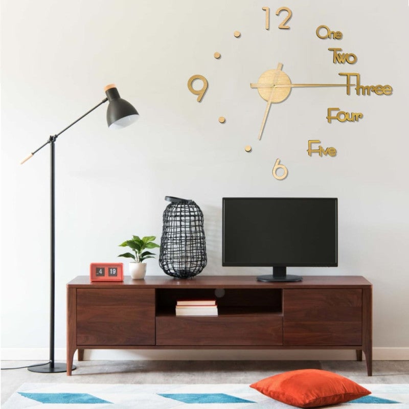 Reloj de pared 3d diseño moderno dorado 100 cm xxl vidaxl