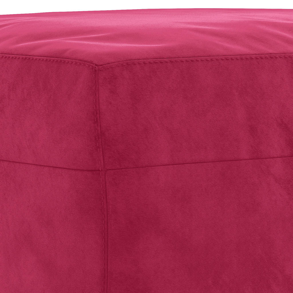 Set di Divani 4 pz con Cuscini Rosso Vino in Velluto vidaXL - 9