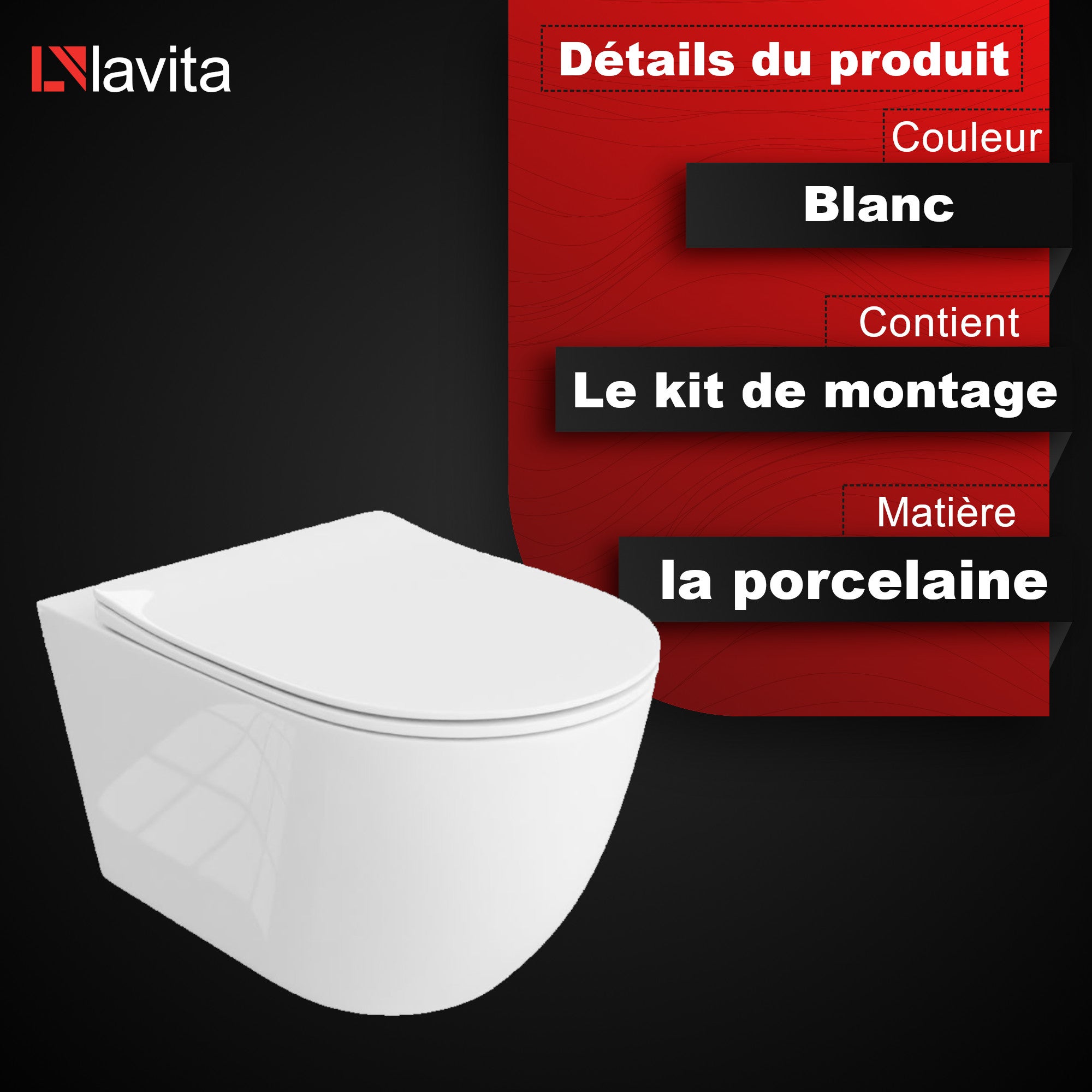 WC Suspendu GROHE Solido + Sinto Noir - Kit Complet Encarté Avec Abattant Fermeture Douce