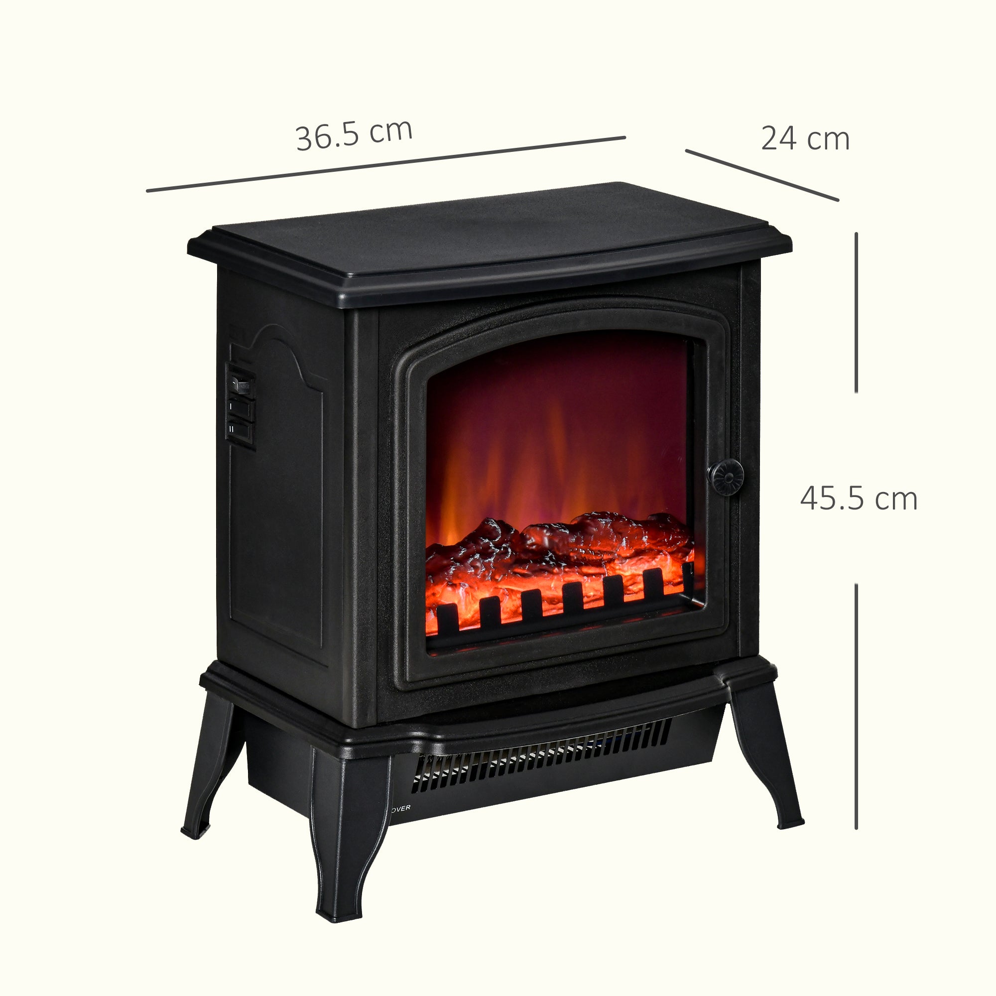 Cheminée électrique portable 1000W/2000W avec effet flamme, en ABS et ...