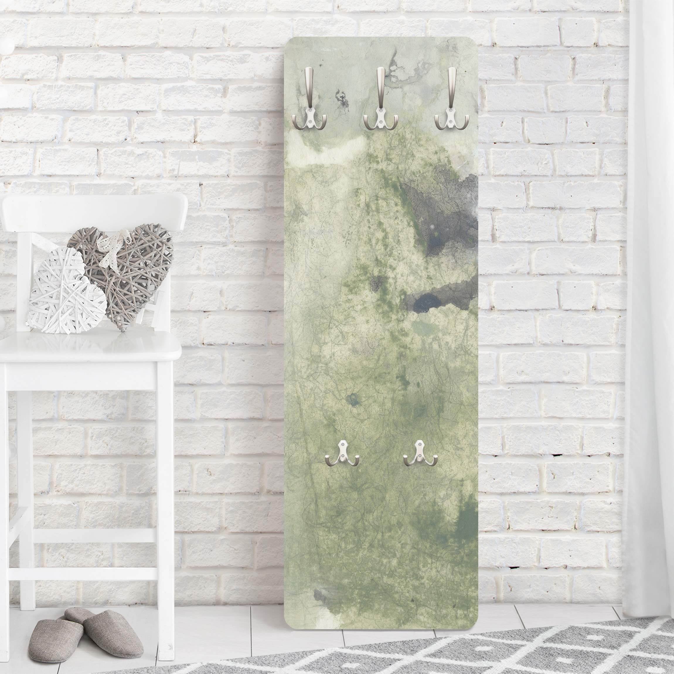 Porte-Manteau Mural WEBI 97cm Avec 10 Crochets - Bambou Et Métal - Pour Entrée, Chambre - Lot De 2
