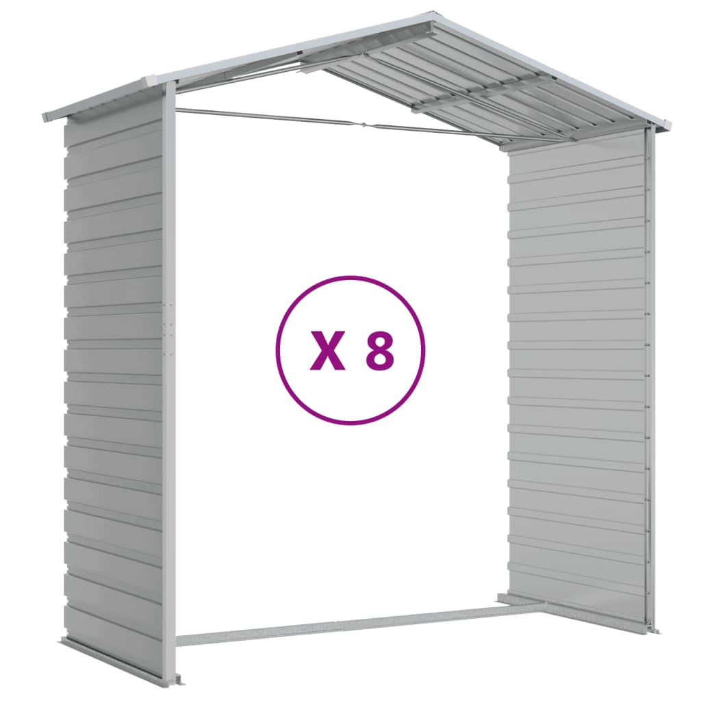 Maison Exclusive - Abri de jardin gris clair 191x725x198 cm acier galvanisé - 9