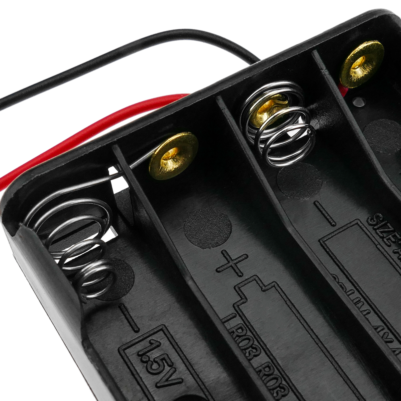 Battery compartment. Porte-pile plat pour 4 piles AAA LR03 1.5V - 4