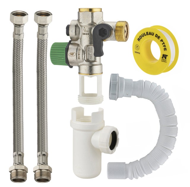 Kit raccordement de chauffe-eau groupe de sécurité droit siège téflonné anti-calcaire NOYON & THIEBAULT
