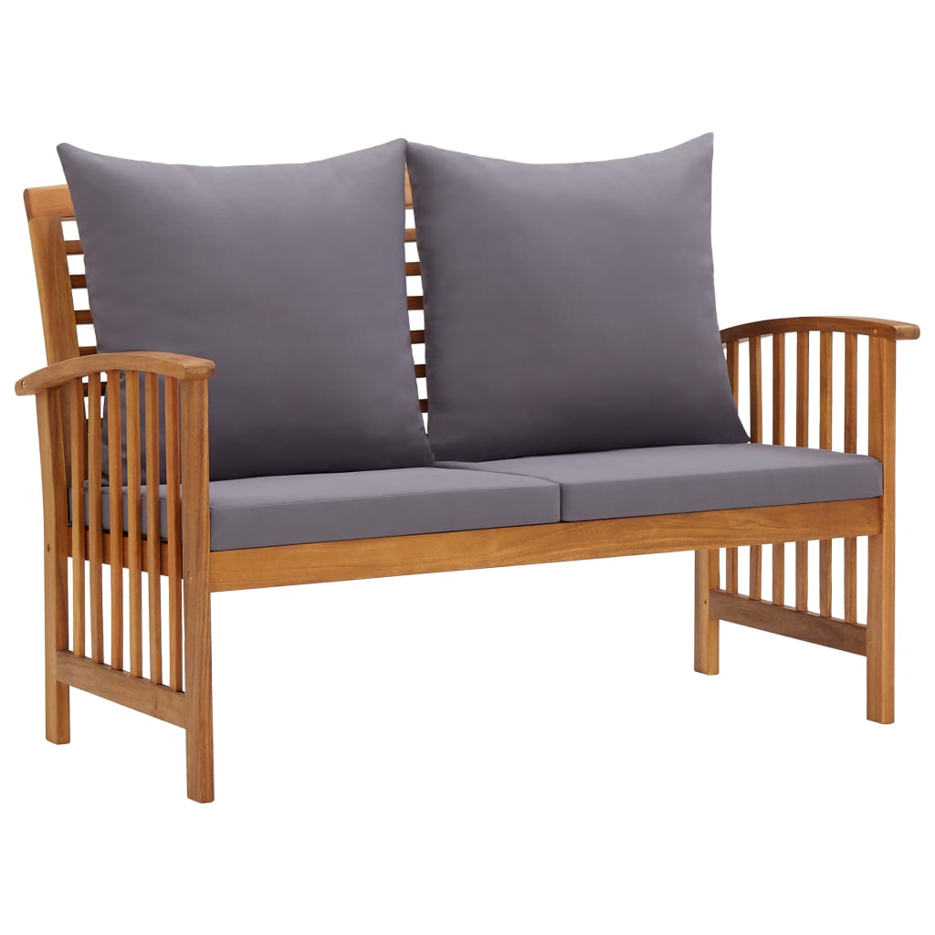 Maison Exclusive - Salon de jardin 3 pcs avec coussins Bois d'acacia massif - 4