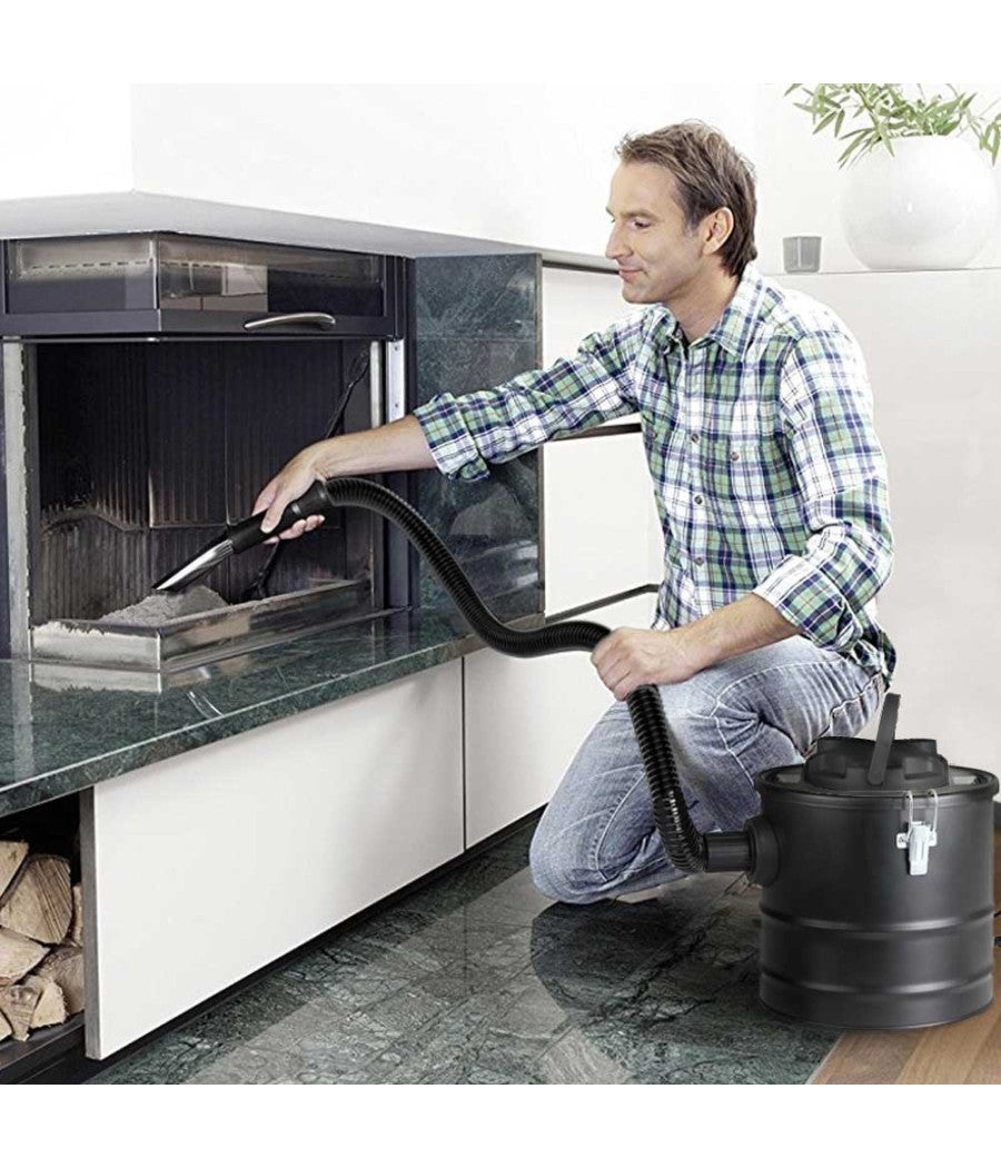 Trade Shop - Bidone Aspiracenere Elettrico 1000w Aspirapolvere Aspira Cenere Stufa Pellet 18l - - 3
