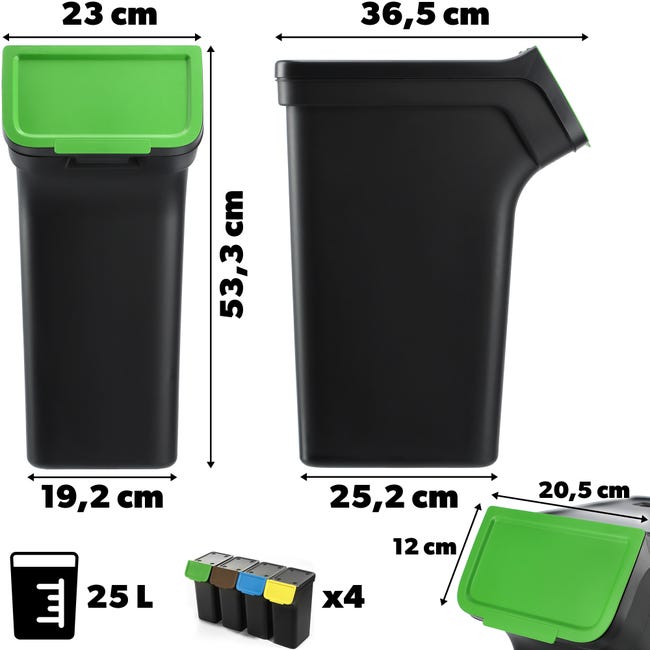 KADAX Sistema Di Pattumiere Impilabili In Plastica Per La Raccolta