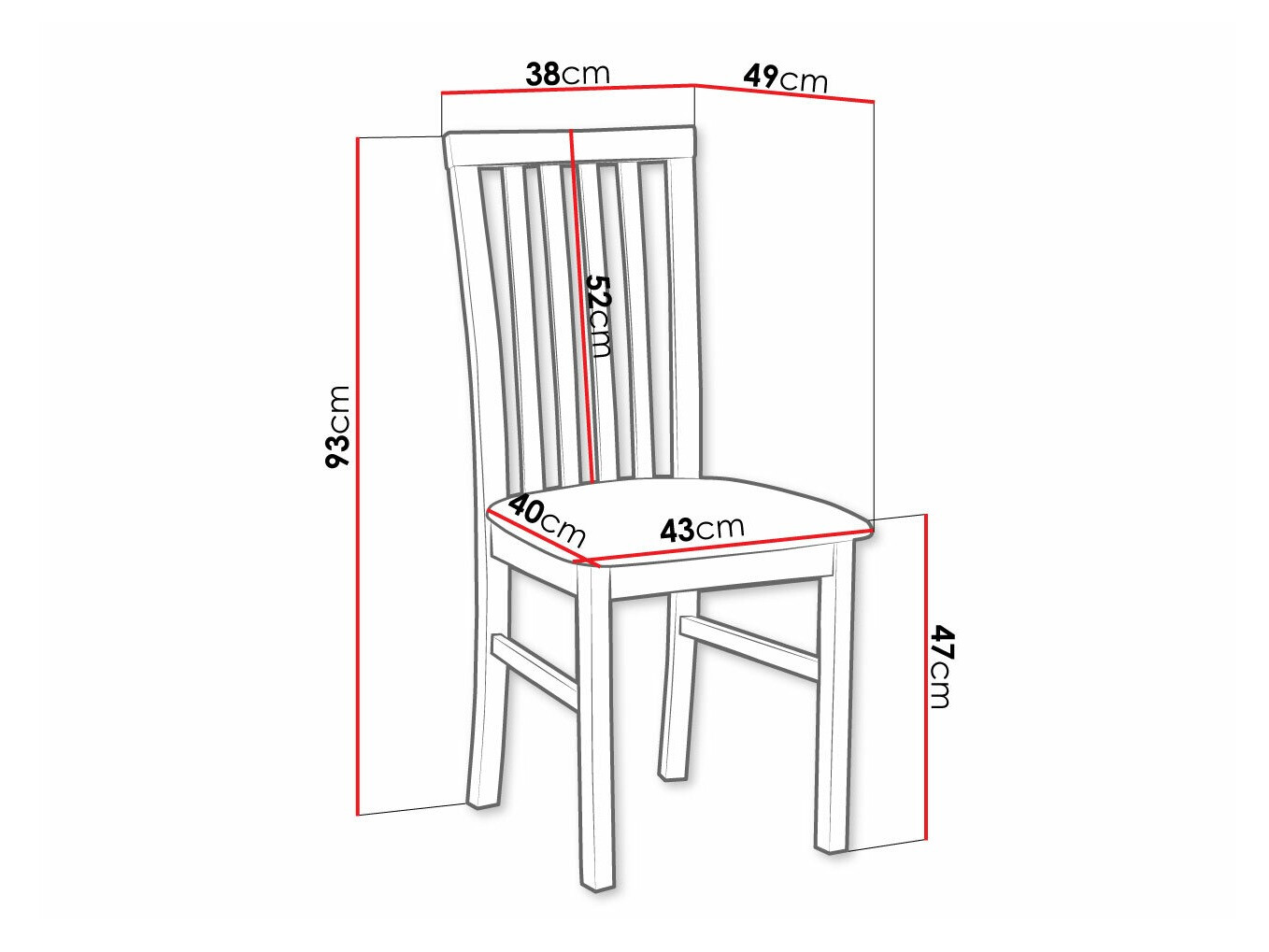 Cadeira Victorville 155, 93x43x40cm, Tecido, De madeira, Madeira, Mobiliário já montado - 4