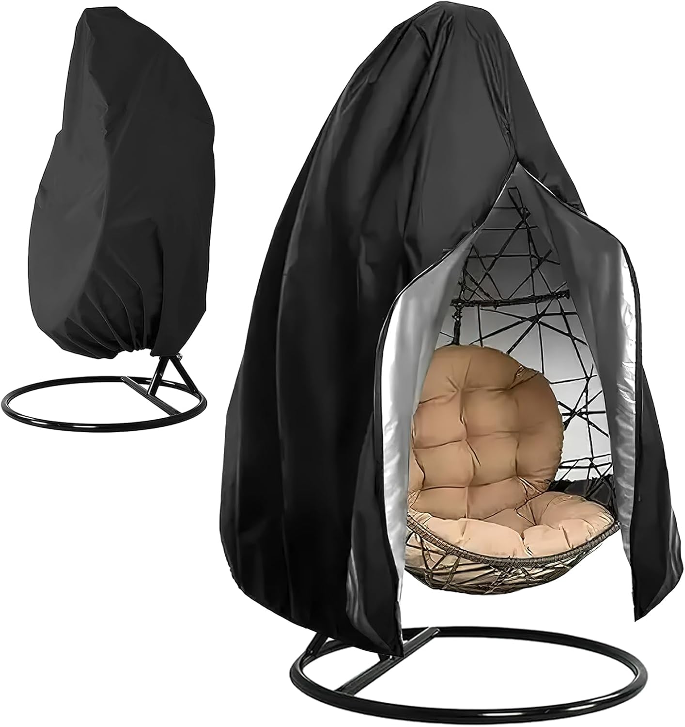 Pokrowiec na krzesło ogrodowe (190 x 115 cm) z zamkiem błyskawicznym do użytku na zewnątrz, ochraniacz na meble ogrodowe do huśtawek