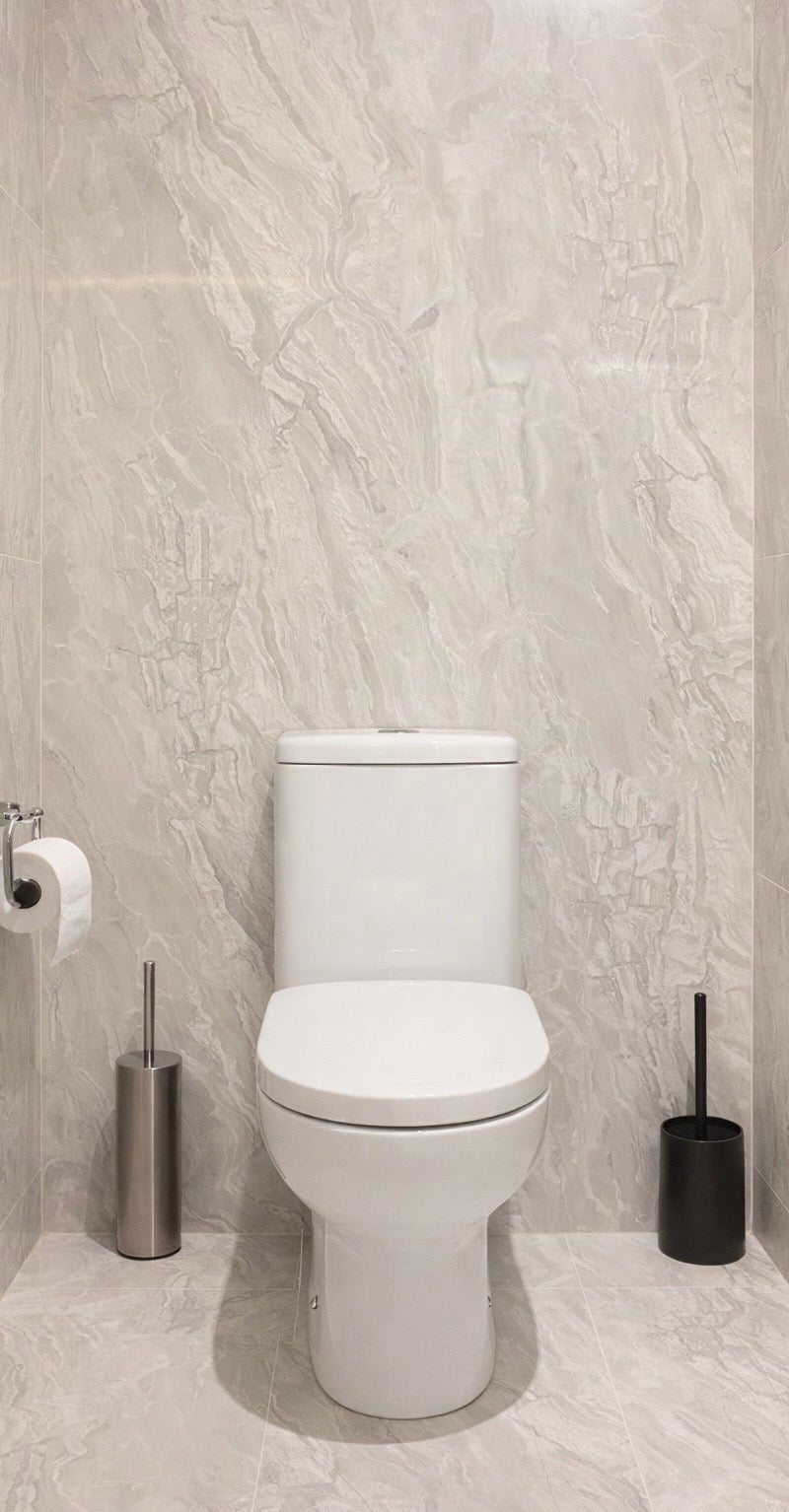 Plaque PVC Effet Marbre GRIS Brillant - Etanche Salle de Bain et Déco - 2