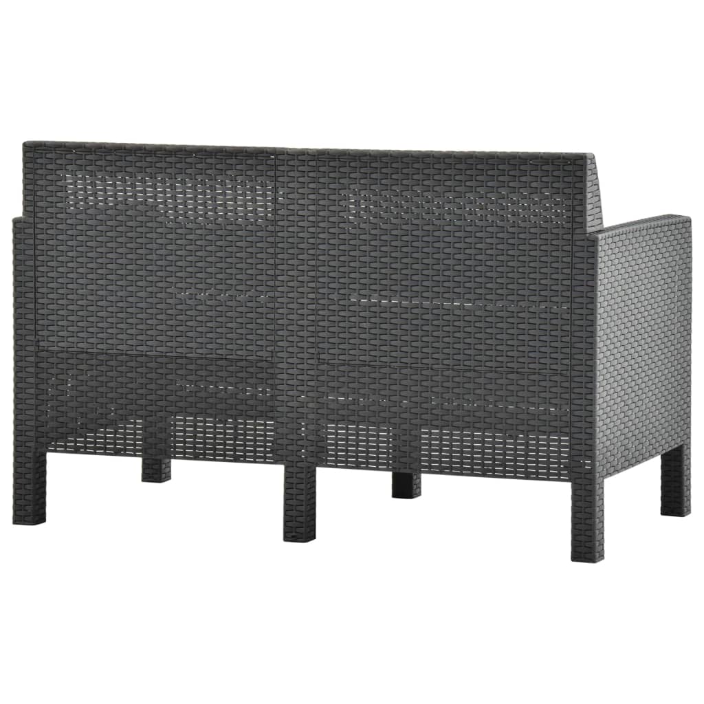 Maison Exclusive - Set Divani da Giardino 4 pz con Cuscini in Rattan PP Antracite - 6