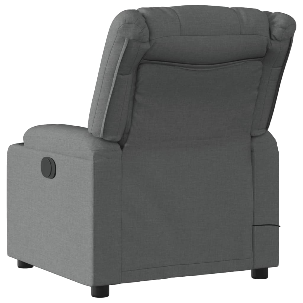 Fauteuil de Salon，Chaise，Fauteuil inclinable de massage gris foncé tissu - 4