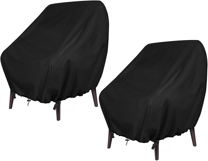 Pokrowiec na krzesło ogrodowe 2-częściowy, pokrowiec na fotel 89x97x74 cm, pokrowiec ochronny na krzesła ogrodowe, wodoodporna tkanina Oxford 210D