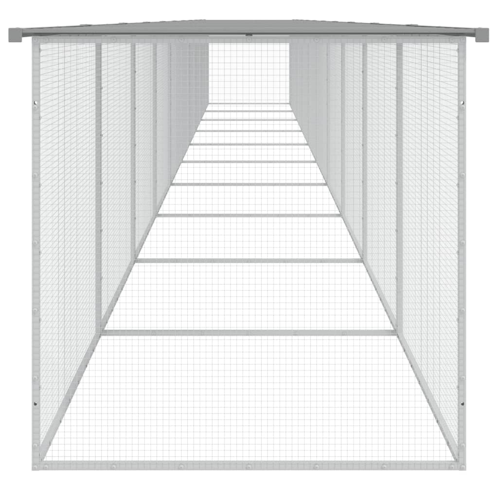 Galinheiro com telhado cinza claro 1003x98x90 cm aço galvanizado - COMFORTXL - 3