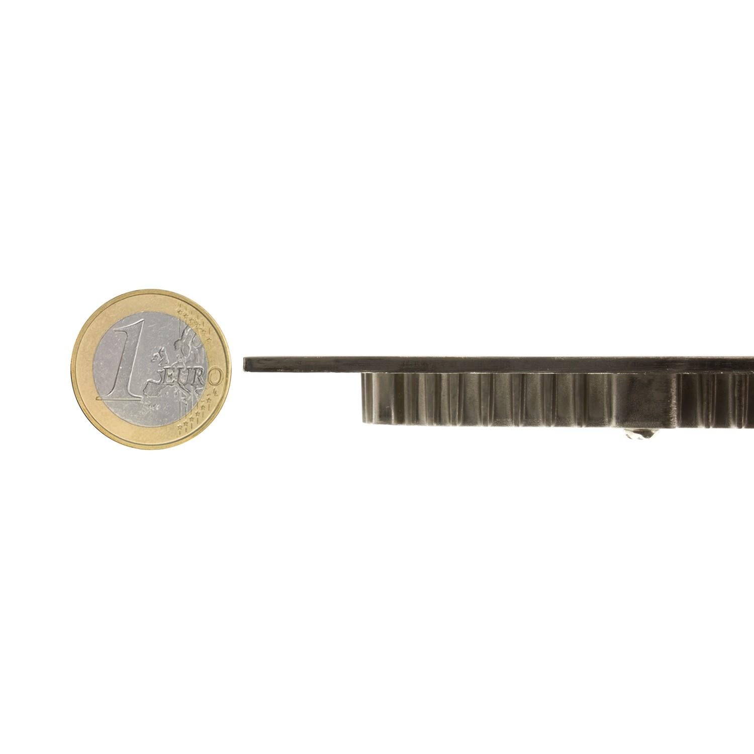 Dalle LED 6W Ronde Extra-Plate Coupe Ø 110 mm Argentée - 3000K Blanc chaud - PC,Aluminium - 7