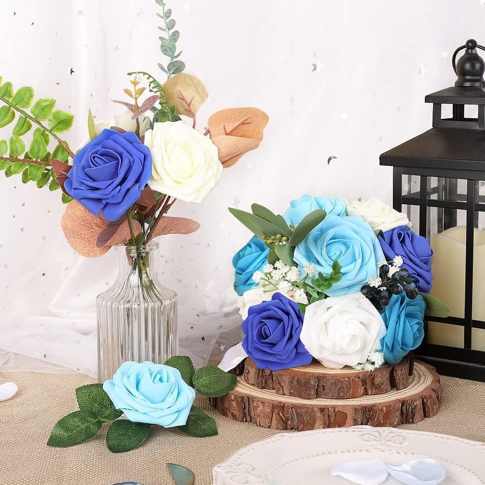 Rose Artificiali In Schiuma – 25 Pezzi Con Stelo – Altezza 25 Cm, Testa 7,6 Cm – Per Bouquet, Centrotavola, Torte, Fai Da Te