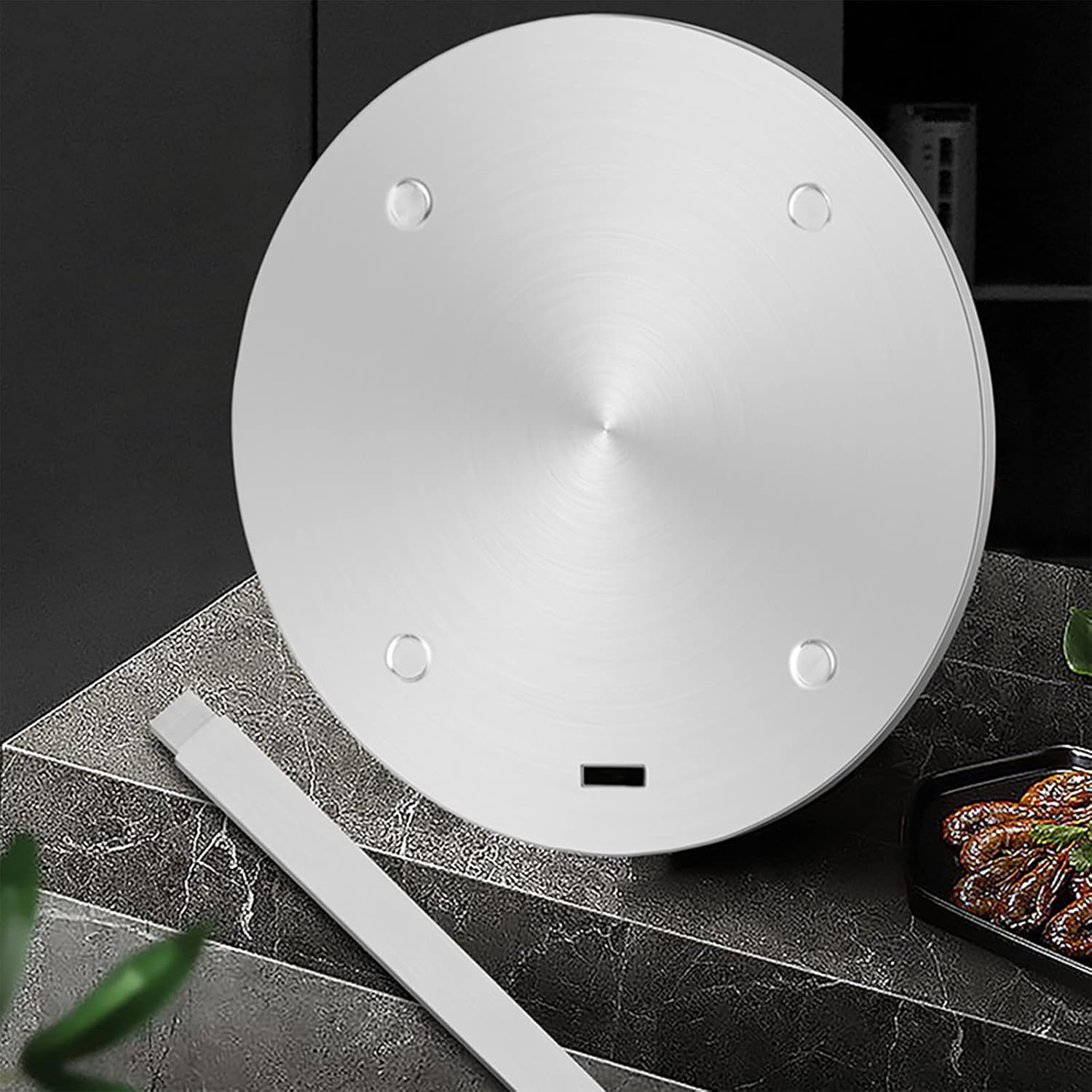 Plaque de conduction de chaleur pour cuisinière à gaz, diffuseur de chaleur en acier inoxydable, plaque adaptateur à induction avec poignée amovible - 2