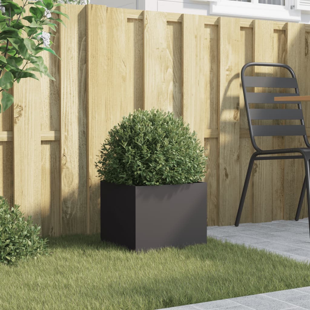 Jardinière Bac à Fleurs Pot De Fleurs pour jardin - noir 32x30x29 cm acier - 3