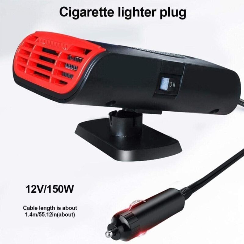 Alovez – Chauffage voiture 12V 150W – Ventilateur dégivrage 360° – Câble allume-cigare 1,5 m – Désembuage & dégivrage rapide - 5