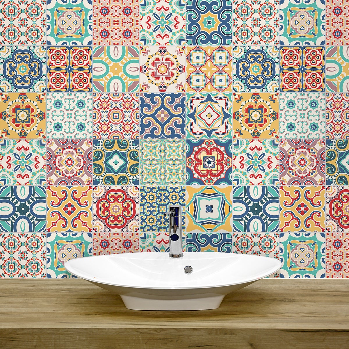 9 vinilos baldosas de cemento azulejos Patricio - adhesivo de pared ...