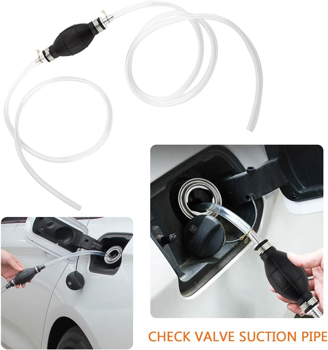 Pompe Transfert l'eau Manuelle Siphon Transfert Carburant Voiture pour solvant d'essence d'aqueduc Liquide Diesel, gaz avec Le Tuyau Total de 2M - 2