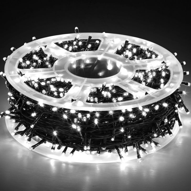 Guirnalda De Luces Exterior En Forma De Abeto - 4 Metros, Luz Blanca Fría, IP44 Impermeable