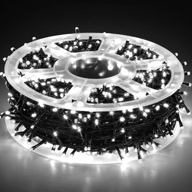 Guirnalda De Luces Exterior En Forma De Abeto - 4 Metros, Luz Blanca Fría, IP44 Impermeable