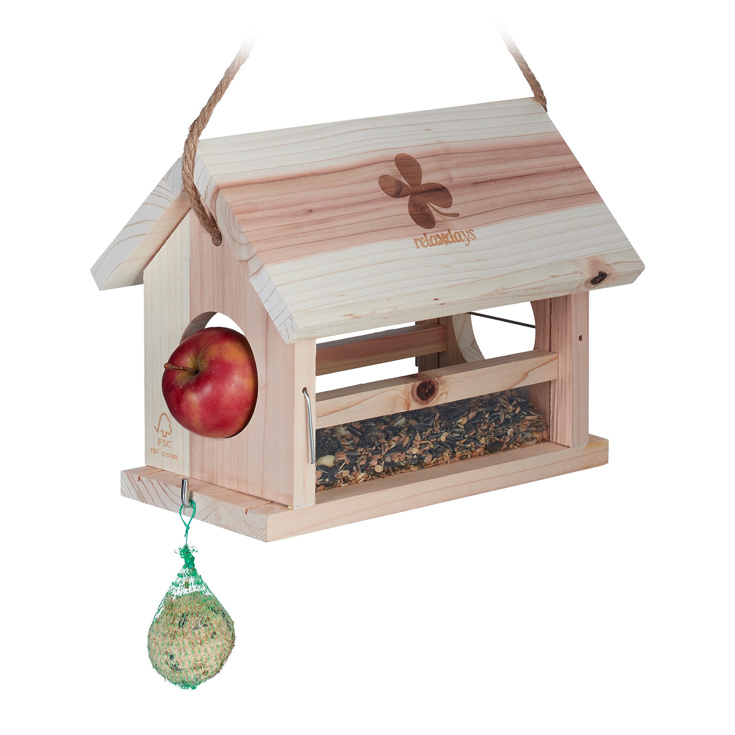 Mangiatoia Per Uccelli Da Appendere Oakdale: Vassoio Per Semi In Metallo Con Catena. Per Giardino E Balcone. Design Classico E Resistente Agli Agenti Atmosferici. - 5