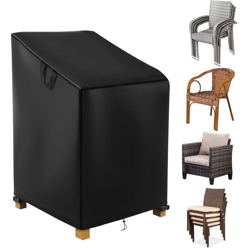 Pokrowiec na krzesło ogrodowe składany (70 x 70 x 120 cm), Oxford 210D, wodoodporny, czarny