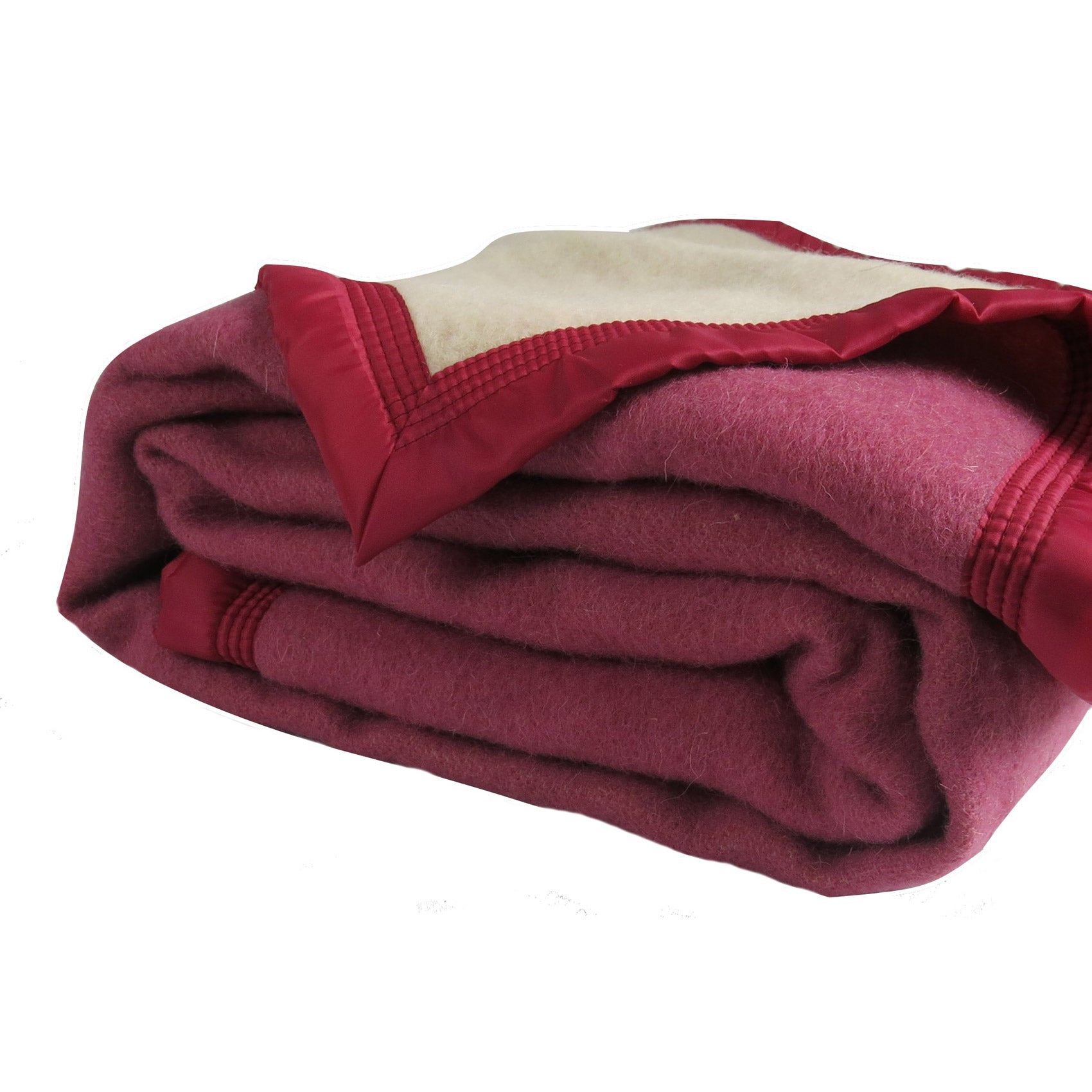 Couverture Pure Laine Vierge 600g/m2 bicolore Rose Clair 240x260 cm Laine Leroy Merlin