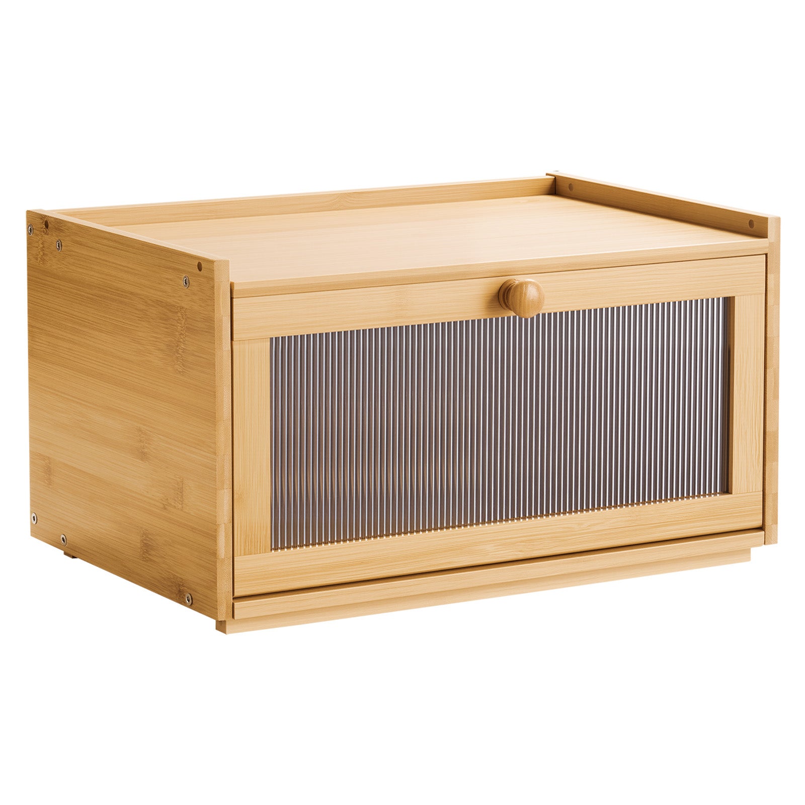 Caixa de Pão VEVOR para Bancada de Cozinha 1 Nível, Estilo Rústico, Grande Capacidade, com Painel de Porta Corrugado em Acrílico - 9