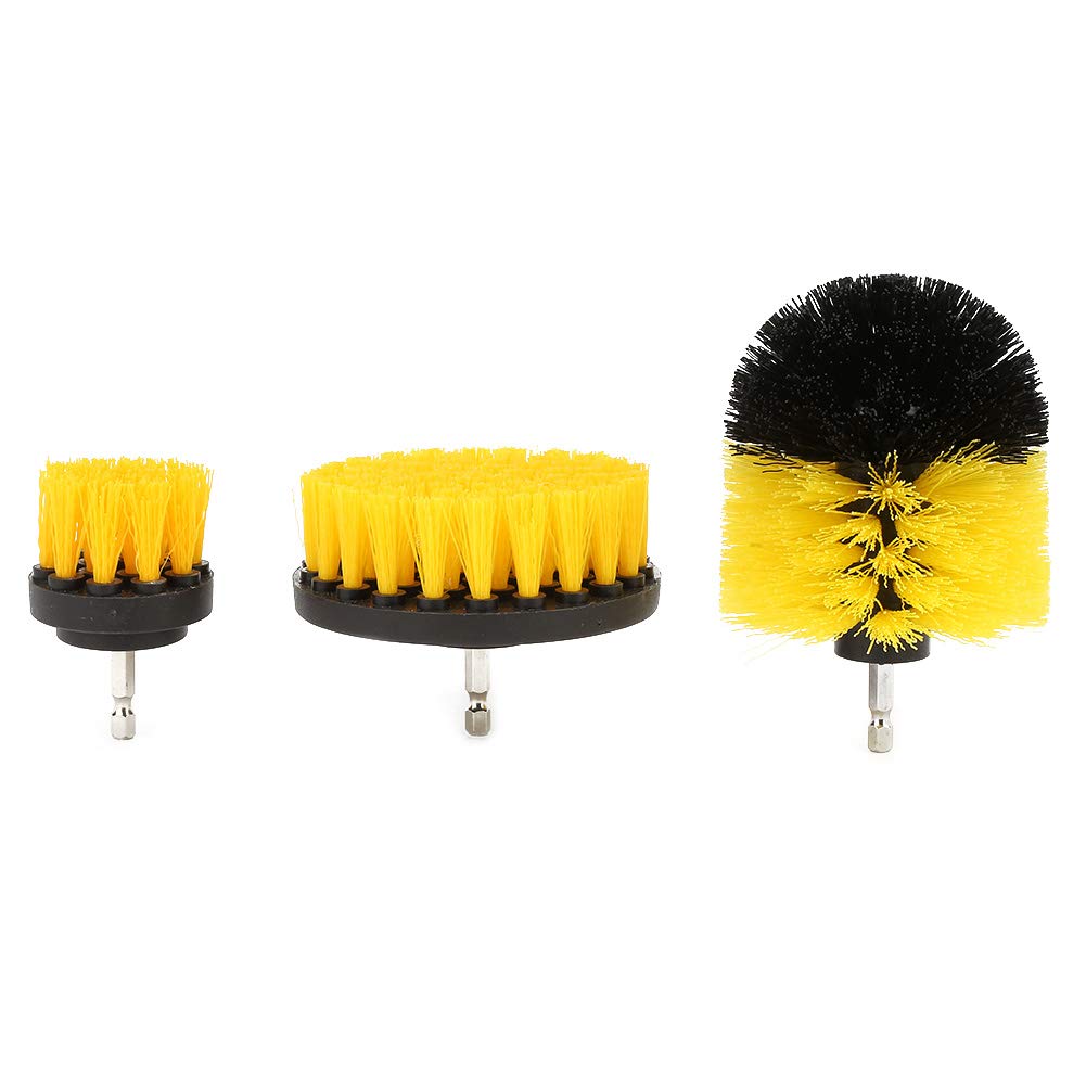 Brosse de nettoyage pour perceuse électrique, nettoyeur de joints de carrelage, 3 pièces, diamètre de 2, 3,5 et 4 pouces, nettoyage du sol de la salle - 7