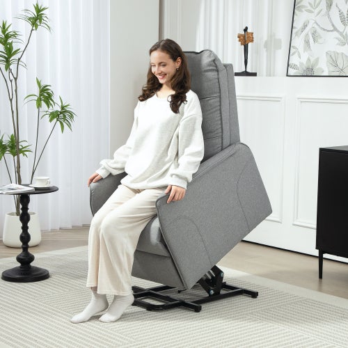 Fauteuil Relax Massant HOMCOM - Fonctions Massage, Chaleur Et Couchage - Pivotant, 4 Poches Latérales - Fauteuil TV électrique Confortable - 5