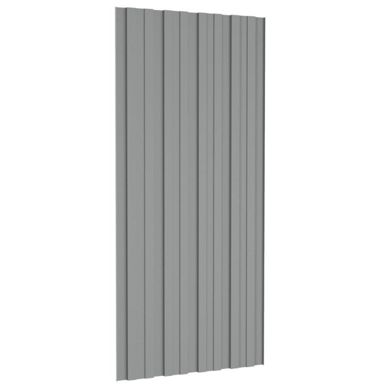 Panneaux de toiture 36 pcs Acier galvanisé Gris 100x45 cm - 5