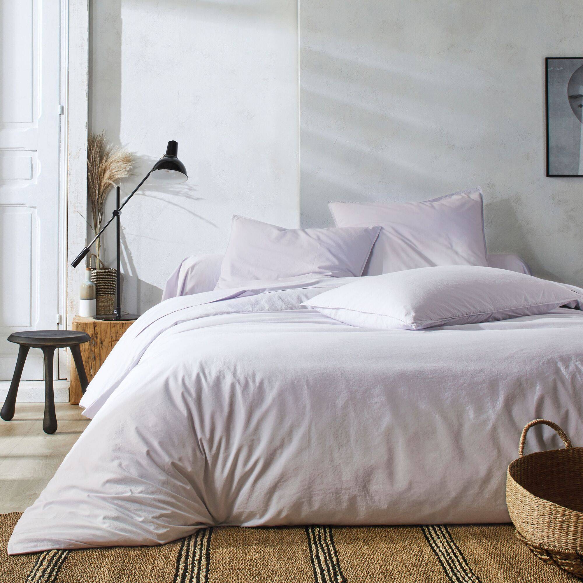 Drap percale lavée Bohème-280 x 310 cm-Perle - 2