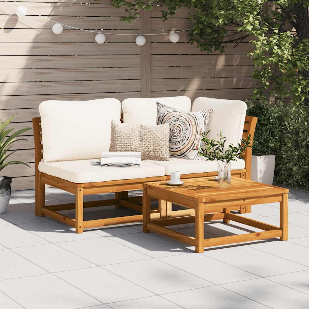 Table de jardin - Table Extérieure - Table De Patio 63x63x30 cm bois d'acacia solide D96T62 - 3
