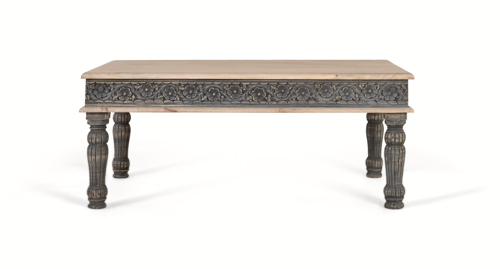 Stoliki kawowe z drewna mango 120 cm w nowoczesnym stylu śródziemnomorskim - 48x120x75 GYC