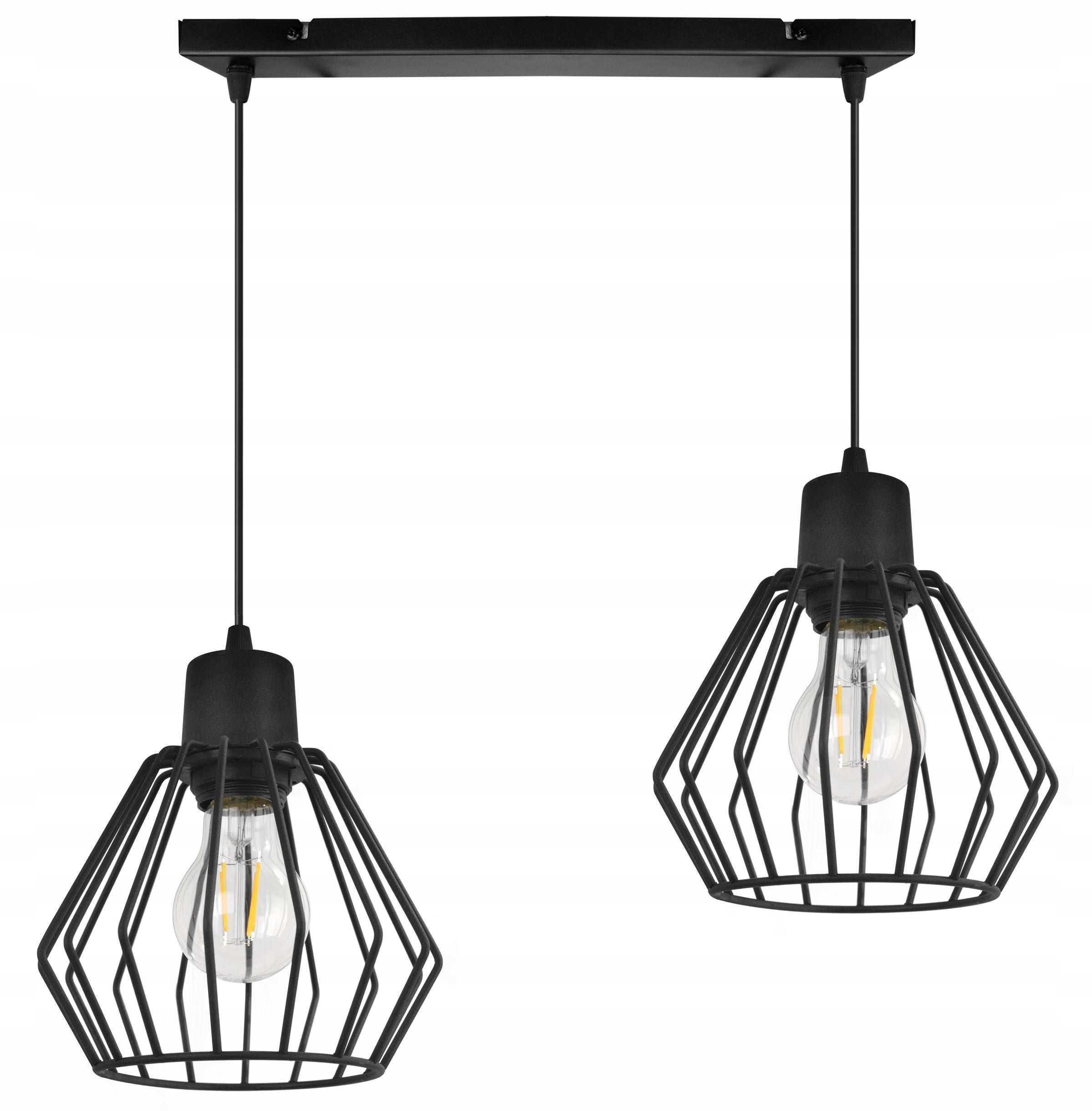 Lampa sufitowa wisząca Nuvola classy 2xE27 abażur geometryczny czarny Light Home LH