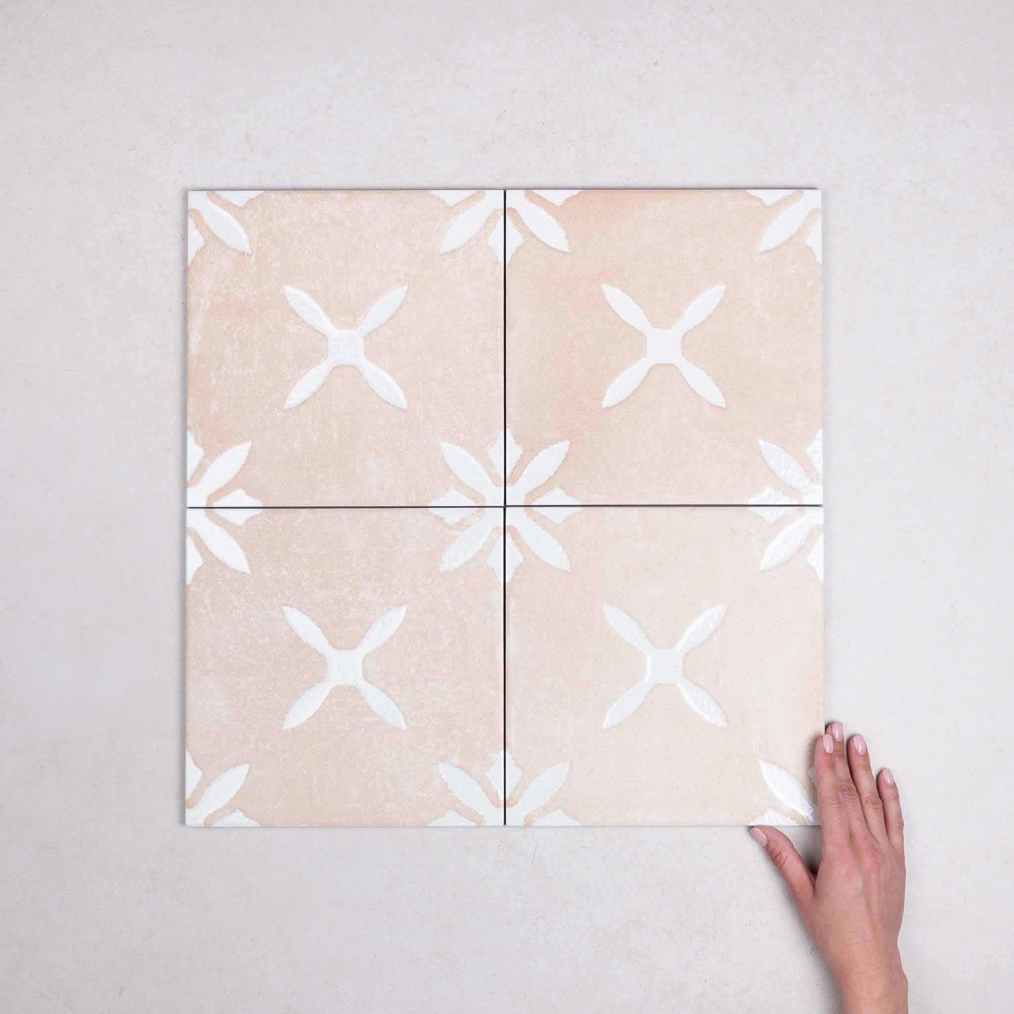 Carrelage Effet Terre Cuite PANGEA 22.3x22.3 cm Flower Sand Pangea ...