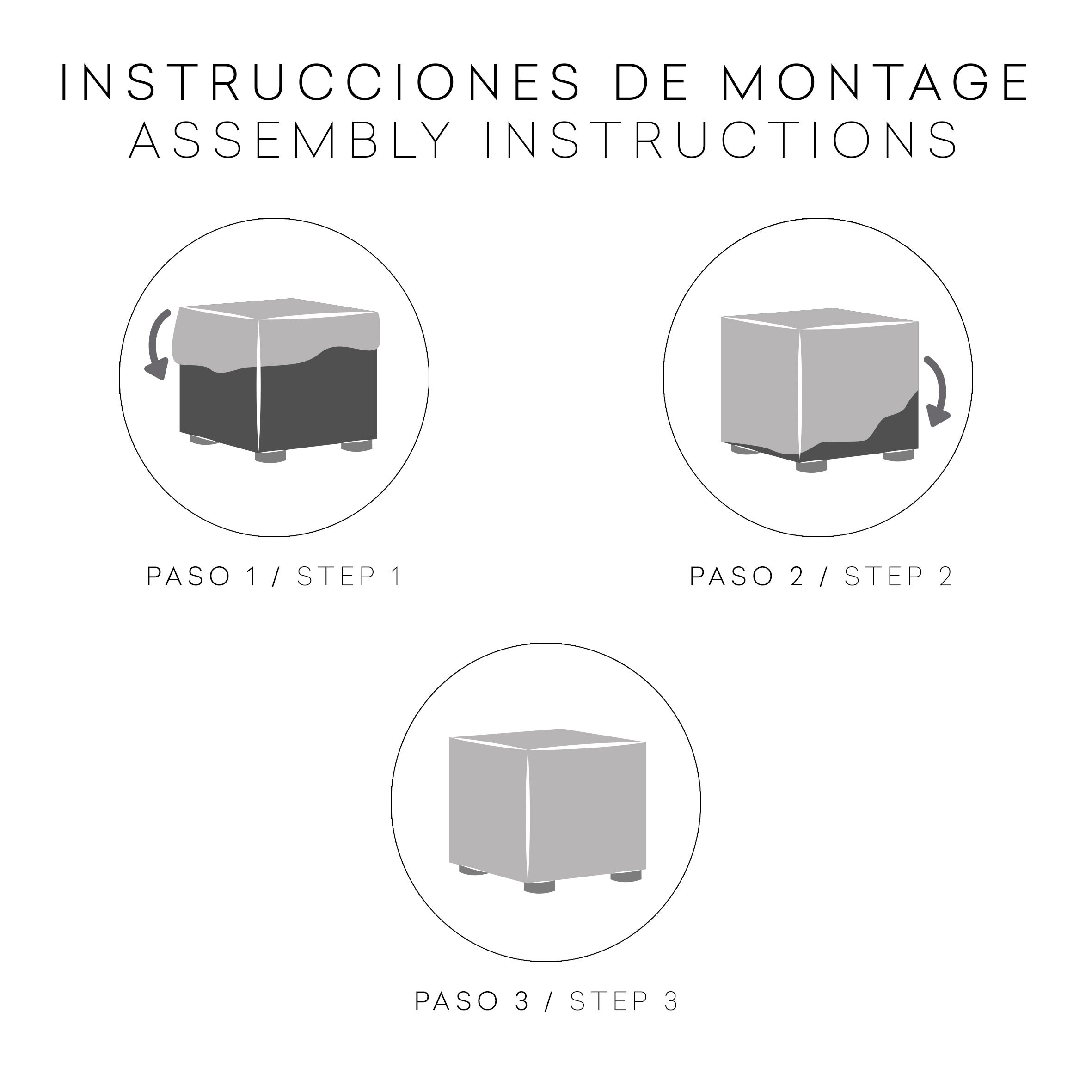 Copertura del pouf Jaz. Colore grigio scuro 40 - 65 cm - 5