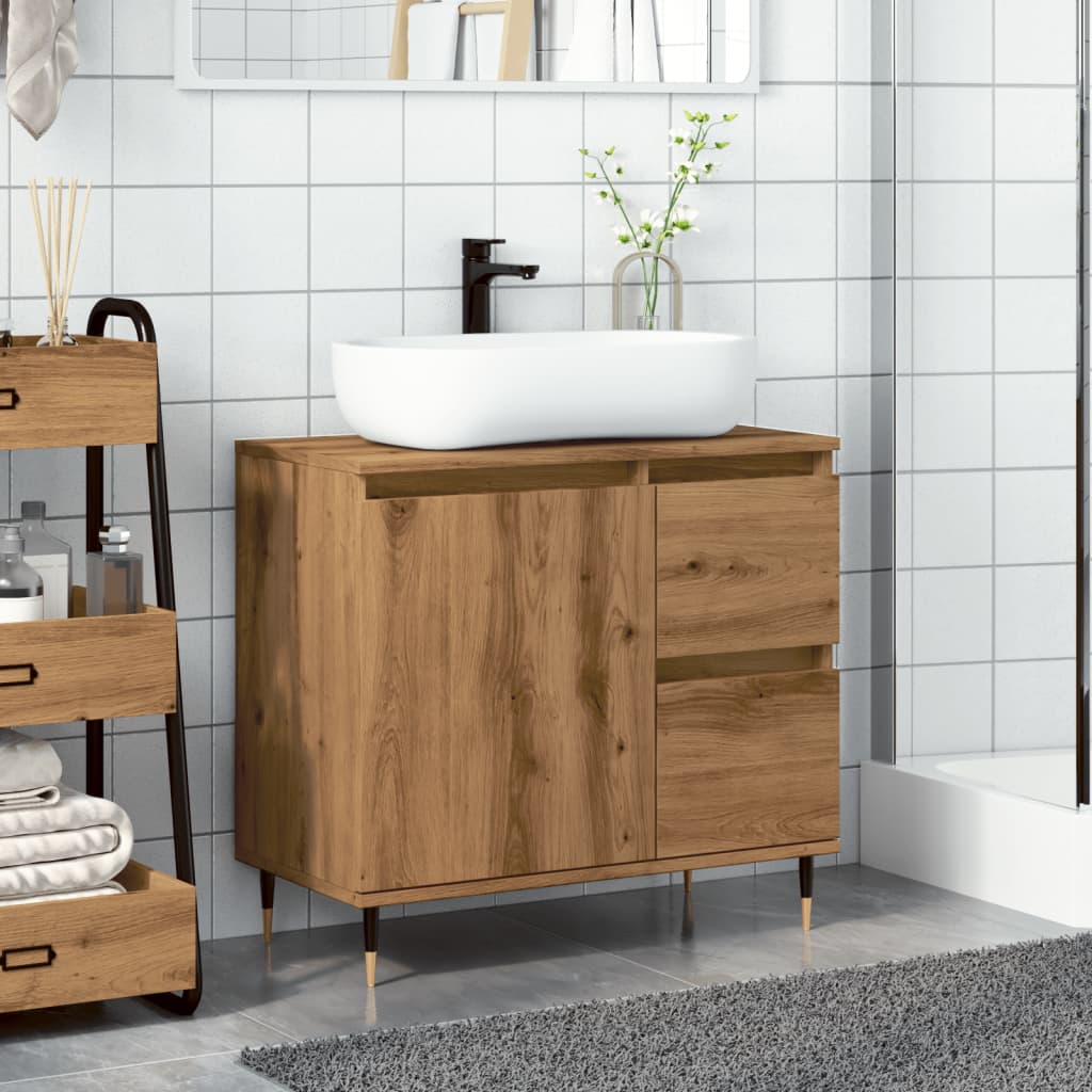 Mueble de baño de roble hecho a mano en madera de ingeniería - 3