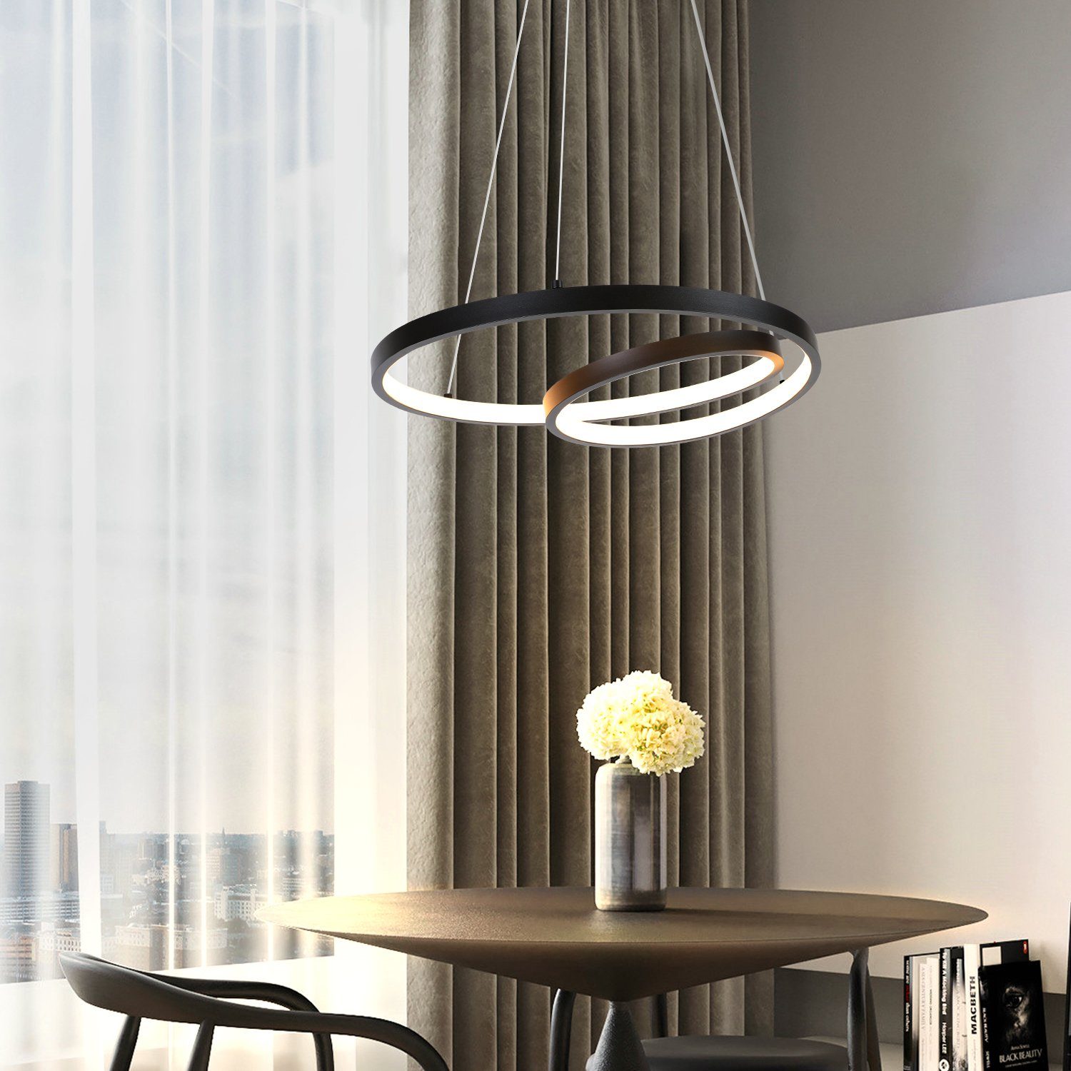 ZMH Lampa wisząca 40 cm, nowoczesny design do salonu, sypialni, kuchni i jadalni - 3
