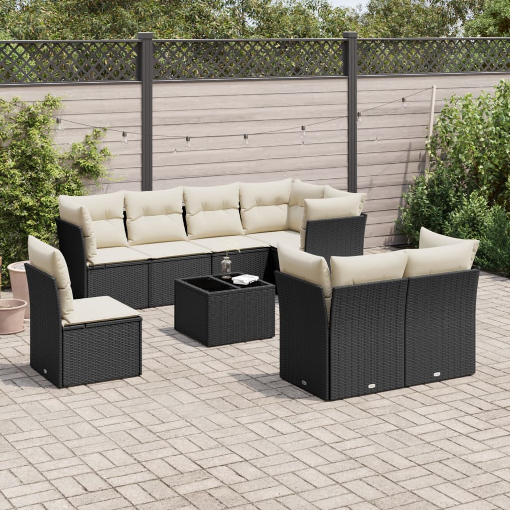 VidaXL Set Muebles De Jardín Y Cojines 8 Piezas Ratán Sintético