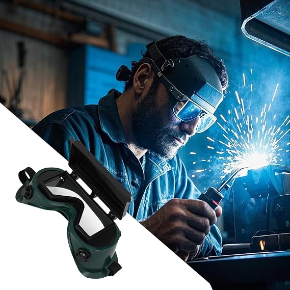 Lunettes de soudeur – Protection oculaire arquée pour soudure | Lentille montante avec bouclier de sécurité confortable et résistant à la chaleur - - 5