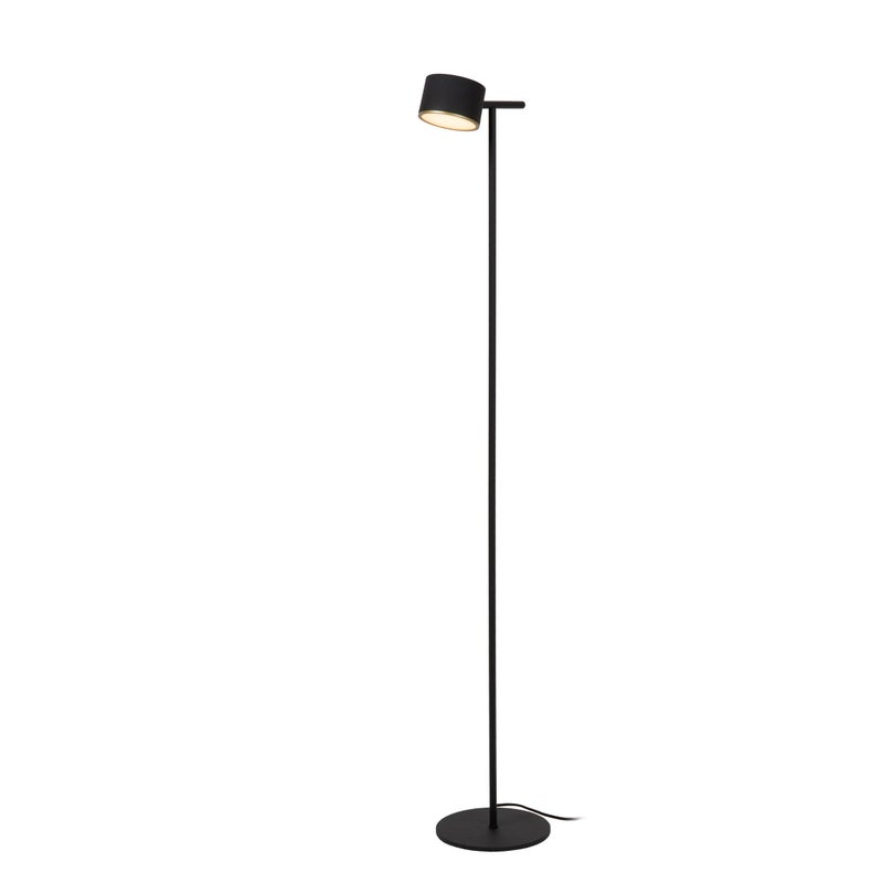 Lampa podłogowa stojąca Gian czarna LED 8W 2700K 800lm wym: 130 x 20 x 26 cm metal Lucide
