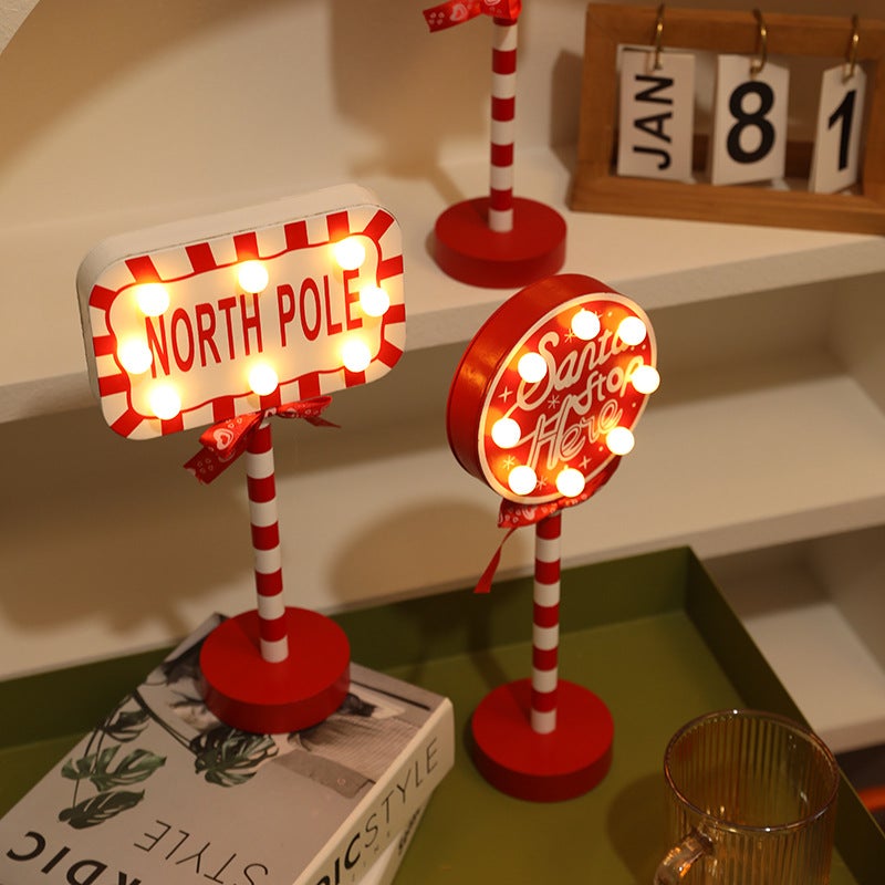 Panneau de lampadaire de Noël, décoration de Noël avec lumière LED, lumières décoratives de Noël, cadeaux de Noël - 9