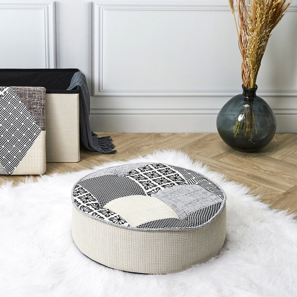 Pouf rond Patchwork - LA CHAISE LONGUE - 2