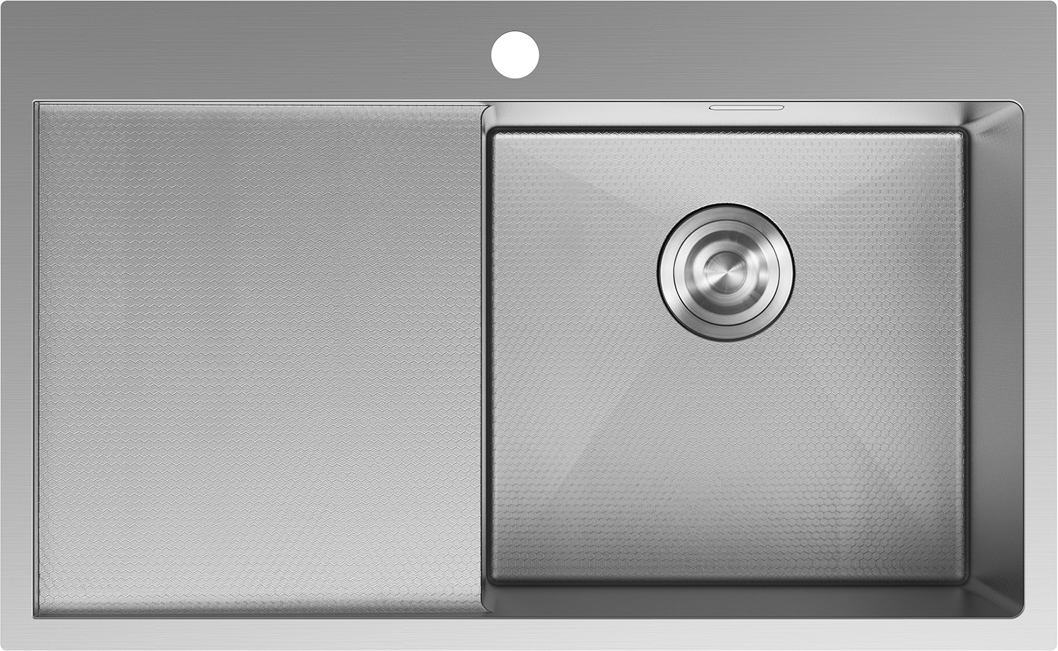 Mexen Exar évier en acier 1-bac avec égouttoir à droite 780 x 480 mm, inox HC - 6434781010P-01HC - 3