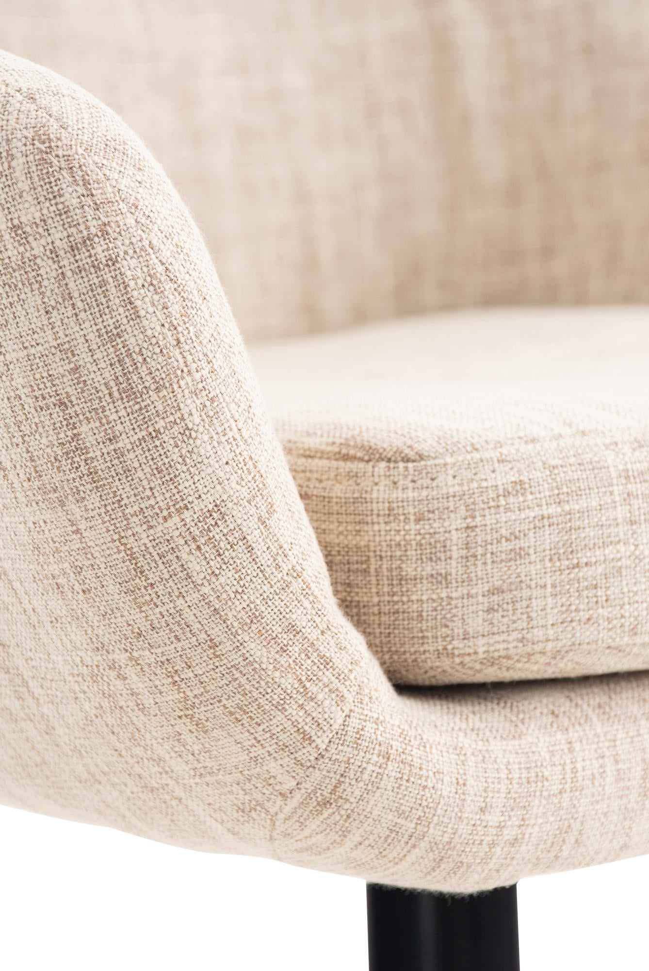 Lot de 2 tabourets de bar Grant tissu crème - 4